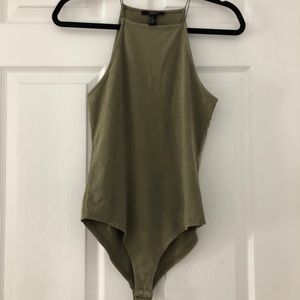 F21 army green bodysuit